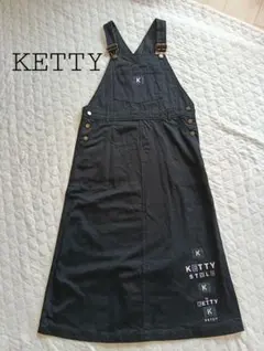 KETTY ブラック オーバーオールワンピース