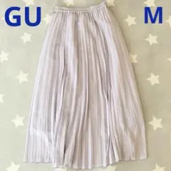 GU ジーユー　プリーツロングスカート　ライトパープル　Mのサムネイル