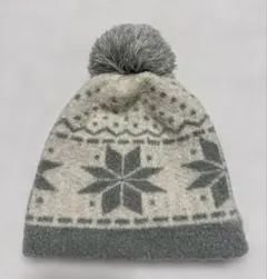 無印良品　雪の結晶デザイン ニット帽 50-54cm