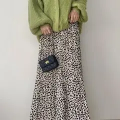 【未使用未開封】　fifth レオパードプリーツスカート　アイボリー　Mサイズ