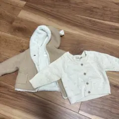 baby GAP ベージュフード付きコートとカーディガンセット 3-6ヶ月