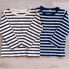 【無印良品】90サイズ長袖ストライプカットソーセットまとめ売り