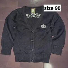 BABYDOLL ベビド 文字ロゴ入り ブラックカーディガン 90