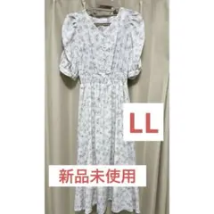 Honeys ハニーズ　花柄　パフスリーブ　ワンピース LLサイズ　半袖