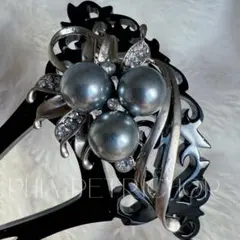 髪飾り かんざし バチ型 パール 簪