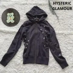 ヒステリックグラマー ファックベア グレー ジップアップ スウェット パーカー