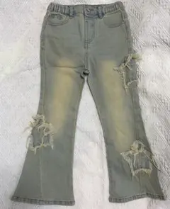 ダメージ加工 星型パッチ デニムパンツ 7Yのサムネイル
