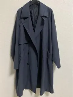 JUNRED ドレープサージトレンチコート M ブルー系