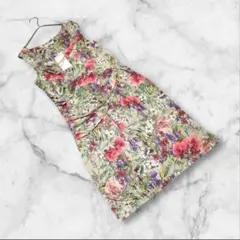 タグ付き❤【フィフィーユ】（T2）ノースリーブワンピース 膝下丈 総柄 花柄