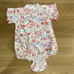 花柄コットン甚平 70センチ