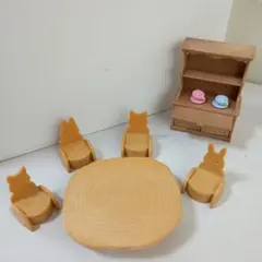 シルバニア家具小物セット【廃盤レア】赤ちゃん広場のパーティーセット動物椅子食器棚