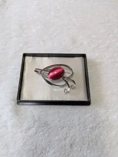 昭和レトロ ブローチ アンティーク　レッド系