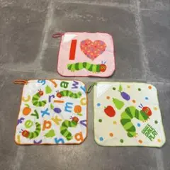 【新品】はらぺこあおむし　ループ付タオル3枚セット