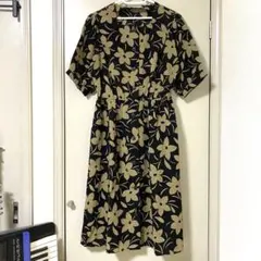 s*y様 レトロシャツワンピース　五分袖　半袖　ロング丈　花柄　VOIR REL