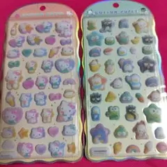 サンリオコットンパフィシール　カラフルキャラクター2枚セット　匿名発送