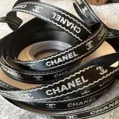 シャネル リボン 非売品 1mラッピングリボン ブラック