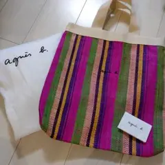 未使用 agnes.b アニエスベー かごバッグ ラフィアトートバッグ ☆agnes b. ☆大人気 UAX03－01 ラフィアトートバッグ/送料込