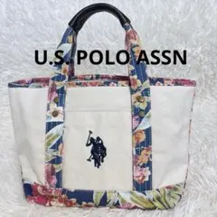 U.S. POLO ASSN 花柄　コットン　キャンバストートバッグ