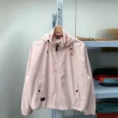 ピンク フード付き ジャケット ショート丈