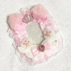 たまごっちぴーす ふわふわ耳の白ねこちゃん♡ はーとりぼん♡ レース
