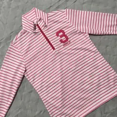 ●アディダスゴルフ●モックネックシャツ L ホワイト ピンク ハーフジップ 白