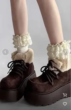 Nia(ニア)/バイカラー　厚底ショートボアブーツ