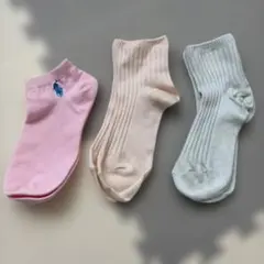 ソックス 3足セット ピンク ライトピンク ライトブルーのサムネイル