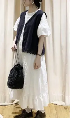 Samansa Mos2前後着オーバーレースベストヒロコビスichiお好きな方