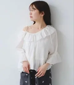 新品未使用♪フレームワークゆったり上品24SSシアーたっぷりギャザー 