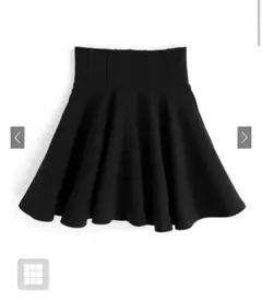 GRL インパン裏地付きコルセット風フレアミニスカート[gm728]ブラック M