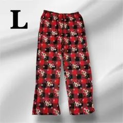ミニーちゃん　柄パンツ 【L】クリスマス　フリース　ルームウェア　パジャマ
