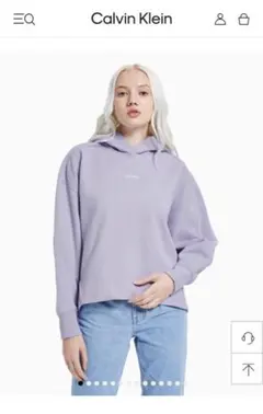 パーカー　CK カルバンクラインジーンズ　ショート丈　スウェットパーカー