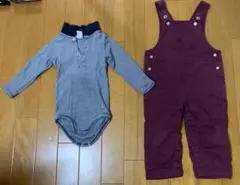 PETIT BATEAU ロンパースとオーバーオールセット 12m