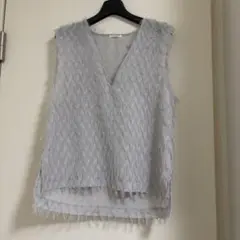 GLACIER フリンジ ベスト グレー M