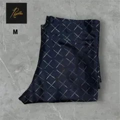 N16】Needles ニードルズ 総柄フレアパンツ Mブラック ×ゴールド