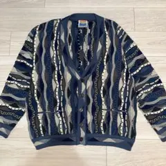 90s AKLANDA 3Dニット　カーディガン　coogi tundra