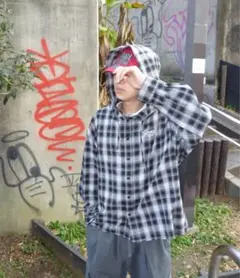 【早い者勝ち！！】centimeter Check hooded shirt
