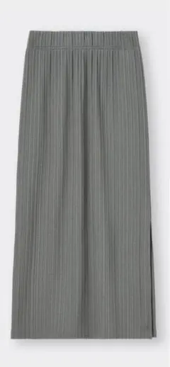 【未使用】GU リブナローロングスカート　グレー　S