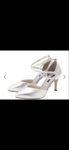 ESPERANZAシルバー アンクルストラップ ハイヒール 23.5cm