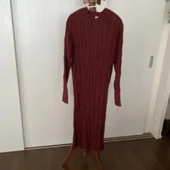 KBF リブニットロングワンピース