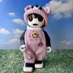 ロボホン　春夏❤️ニットロンパース&くま耳帽子　ラベンダーピンク