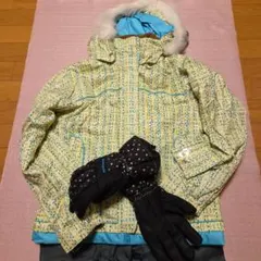 最終値下【美品】オンヨネ スキーウェア 150 女の子 上下セット＋グローブ