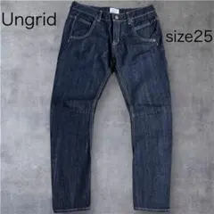 美品 Unglid アングリッド サルエルデニムパンツ 25 M濃紺のサムネイル