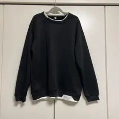 黒 レイヤード スウェット ノームコア