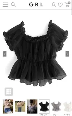 み*み様 GRL 2Wayシアーペプラムブラウス ac2281 黒 夏服 未使用