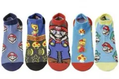 新品未使用 レディース メンズ 靴下 スーパーマリオ キャラクター 5足セット