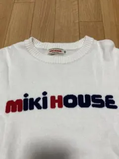 ミキハウス 定番 ロゴ入り セーター 白 120 NO.024
