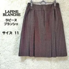 LAPINE BLANCHE プリーツスカート 茶 総柄 11 レトロ 美品のサムネイル