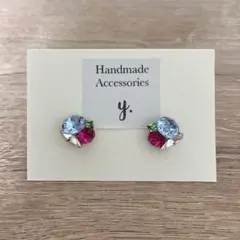 ハンドメイドピアス スワロフスキークリスタル