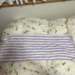 SEVEN STARS 紫と白のストライプタオル